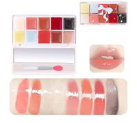 Jelly Lip Gloss Palette, Jelly Lip Cream Palette, 10 Colors Lip Gloss Palette, High-Pigmented Lipstick Set, Long-Lasting Lip Gloss for Dry Lips(1)