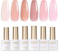 Jelly Nude Pink Lot De 6 Vernis À Ongles Gel Transparent