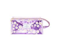 Jelly Open Flat Makeup Box Bag in Lilac Daisy