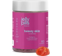 Jelly Pills® Collagène Hydrolysé Gummies avec acide hyaluronique Coenzyme Q10 et Vitamine C - goût de fraise, sans sucres ajoutés - 60 gummies 2 mois - Anti-âge - Pour la peau et articulations