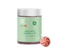 Jelly Pills Gummies calcium enfants + vitamine D3 et K2 + probiotiques - 70 gummies véganes pour 2 mois - sans sucres ajoutés - goût fraise naturel - pour la croissance et les os
