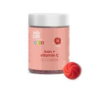 Jelly Pills Gummies fer pour enfants 14 mg + vitamine C 15 mg - 60 gummies cure 2 mois - sans sucre - goût pêche - développement cognitif, énergie & soutien de la formation sanguine