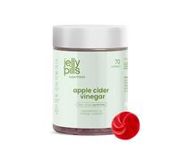 Jelly Pills Gummies vinaigre de cidre avec la mère 1000 mg, chrome et vitamine C - 70 gummies véganes - sans sucres ajoutés - goût pomme - digestion & métabolisme