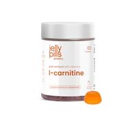 Jelly Pills L-Carnitine - 60 gummies véganes - 400 mg de L-carnitine par portion - métabolisme énergétique et fonction musculaire - vitamines D3, B7, B9 et chrome - goût orange - 13,5 kcal par gummy