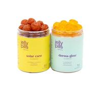 Jelly Pills Pack Préparation Solaire & Soin de la Peau - Solar Care Bêta-carotène + Lycopène et DERMA Probiotiques - 60 + 70 Gummies Véganes - Sans sucres ajoutés - Saveur Fraise et Banane