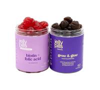 Jelly Pills Pack Renforcement Capillaire - Hair Anti-Chute & Biotine 10 000 mcg - 60 + 60 Gummies Véganes - Sans sucres ajoutés - Saveur Framboise