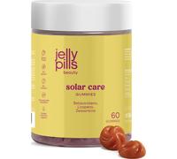 Jelly Pills® Gummies de Bêta Carotène Lycopène et Vitamines - 60 Gummies végétaliens, goût de fraise - sans sucres ajoutés - pour accélérer le bronzage de la peau sans/avec Soleil - Autobronzant