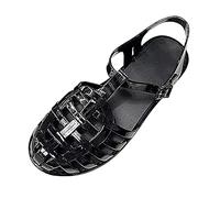 Jelly Sandales d'eau, sabots et mules pour femme - Sandales à lanières avec boucle - Sangle de talon - Sandales de trekking - Ouvertes sur le côté - Chaussures de bain d'été confortables, BK1., 40 EU