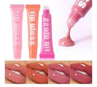 Jelly Tinted Lip Butter Oil Lot de 8 gloss à lèvres liquides brillants, lisses et doux, hydratants et transparents pour lèvres sèches, huile repulpante avec gesc de fruits