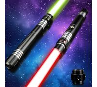 Jellybibo Sabre Laser à 16 Couleurs, Un Sabre Laser Deux-en-Un, Un Sabre Laser de Duel avec 4 Modes et Effets sonores, adapté aux Enfants et aux Adultes, aux fêtes, aux Cadeaux et aux Jeux de rôle