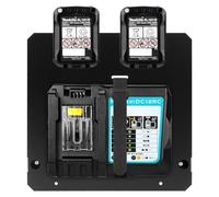 Jellybibo Support mural pour batteries et chargeurs Makita, 3 en 1 Support Mural pour 2 batteries pour Makita DC18RC/DC18RD et perceuse sans fil, support pour batterie 14,4 V/18 V