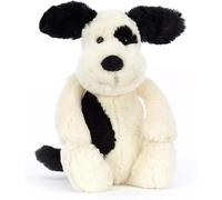 Peluche Bashful Chien noir et crème (31 cm)
