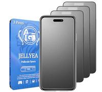 JELLYEA 3 Pièces pour iPhone 16 Plus Verre Trempé Mat Protection d’écran Anti-reflets Anti-empreinte digitale 9H Film en Verre Trempé Mat Vitre Protecteur Matte pour iPhone 16 Plus,6.7”