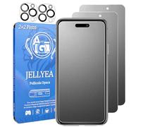 JELLYEA Lot de 2 films mats pour iPhone 16 en verre trempé mat avec film anti-reflets et anti-traces de doigts, protection d'écran 9H mat mat pour Apple 16,6,1"
