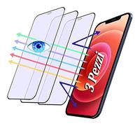 JELLYEA Lot de 3 films protecteurs d'écran en verre trempé anti-lumière bleue pour iPhone 13/iPhone 13 Pro mat 6,1"