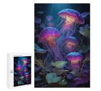 Jellyfish Glow in The Dark -1 Puzzle 1000 Pièces Educa Jouet en Bois Cadeau Unique Décoration Intérieure Jeu Éducatif Challenge Toy Adultes Et Enfants À Partir De 14 Ans 1000 PCS