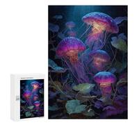 Jellyfish Glow in The Dark -1 Puzzle 300 Pièces Educa Jouet en Bois Cadeau Unique Décoration Intérieure Jeu Éducatif Challenge Toy Adultes Et Enfants À Partir De 14 Ans 300 PCS