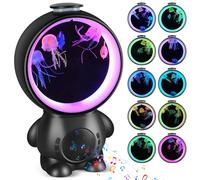 Jellyfish Lampes,Lampe Meduse de Haut-Parleur Bluetooth et LED à14 Bruit Blanc,Lampe Meduse Lumineuse Aquarium de10 Types Lumières,Lampe Decorative pour Enfants Hommes Femmes Décoration Cadeau(Noir)