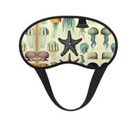 Jellyfish Masque de sommeil avec imprimé océan, couverture souple pour les yeux sans pression pour dormir, masque pour les yeux pour les personnes dormant sur le côté
