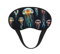 Jellyfish Masque de sommeil avec imprimé océan, couverture souple pour les yeux sans pression pour dormir, masque pour les yeux pour les personnes dormant sur le côté