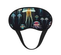 Jellyfish Masque de sommeil avec imprimé océan, couverture souple pour les yeux sans pression pour dormir, masque pour les yeux pour les personnes dormant sur le côté