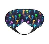 Jellyfish Masque de sommeil pour homme et femme Motif océan Confortable pour les voyages