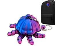 Jellyfish Pendant - Keychain Ornament | Compact 3D Printed Bag Charm with Flexible Joints, ABS Blue-Green Red-Blue Accessory with Stylish Appeal, Travel Souvenir for Office, Kids, Teens, Adults