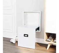JELLYRATTBIT Tabouret d'entrée pliable mural - Banc de douche invisible - Tabouret à langer pour entrée, couloir, toilettes, salon - Blanc
