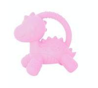 Jellystone Designs Dino Dino Dentition Jouet de dentition dinosaure léger et texturé en silicone alimentaire pour soulager les gencives douloureuses Rose