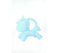 Jellystone Designs Jouet de dentition licorne bleu léger et texturé pour soulager les gencives douloureuses Silicone alimentaire Convient pour bébé garçon fille 3 mois +