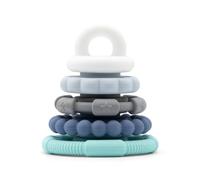 Jellystone Designs Rainbow Stacker Océan Jouet de dentition souple en silicone pour bébé à partir de 0 mois