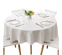 Jeloris Nappe ronde en vinyle imperméable et résistante aux taches - En plastique lourd - Facile à nettoyer - Anti-fuite - En vinyle résistant à l'huile - Pour cuisine, salle à manger, fête, mariage