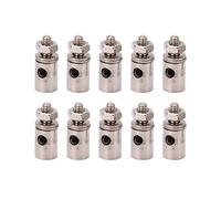 Jelquix 10 Pièces Butée de Réglage Rapide en Métal de Liaison de Tige de Poussée d'avion RC pour Avion à Voilure Fixe KT, Argent en Acier Inoxydable, 2.1mm pour Accessoire d'avion RC