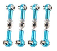 Jelquix 4 Pièces Tige de Liaison de Direction en Alliage d'aluminium, Pièces de Mise à Niveau RC, Ensemble de Liaison de Direction à Bouche de Goujon Sphérique M3, Adaptée pour Voiture (Blue)