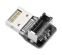 Jelquix Adaptateur Avant Type E, Adaptateur USB3.1 10G USB3.2 20G, Embase de Coude de Direction à 90 Degrés avec Circuit imprimé Multicouche pour Carte Mère Interface Type E PH74A