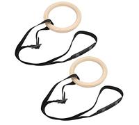 Jelquix Anneaux de Gymnastique en Bois, capacité de 330 LB, Anneaux d'exercice de Traction pour Entraînement Complet du Corps, Applicables aux étudiants, aux Employés de Bureau, Couleur Bois