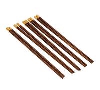 Jelquix Baguettes de Style Chinois, Ensemble de Vaisselle en Bois fabriqué à la Main, Baguettes Faites à la Main en Acajou avec Personnage Porte-bonheur gravé pour un Usage Familial (Coffret cinq