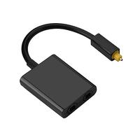 Jelquix Câble Adaptateur Séparateur Audio Optique Répartiteur Audio Fibre Toslink Double Port de Haute qualité pour Connecter un Lecteur CD/DVD au Récepteur/TV pour Système de Cinéma Maison (BLACK)
