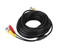 Jelquix Câble D'extension de Caméra de sécurité BNC + DC Noir de 60 Pieds pour Fil D'alimentation Vidéo CCTV Intérieur Extérieur Installation Facile pour les Systèmes de sécurité Matériau: PVC (10m)