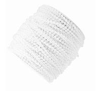 Jelquix Chaîne de Perles de 50M pour l'artisanat, Garniture de Perles Artificielles ABS de 3mm de Diamètre avec Fil Réglable pour Décoration de Fête de Mariage (WHITE)