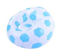 Jelquix Chaise de Ballon de Football Gonflable, canapé Gonflable Portable en PVC avec Design Ergonomique et Motif Bleu Blanc Unique pour Salon Chambre à Coucher Balcon Jardin Piscine