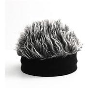 Jelquix Chapeau de Perruque tricoté, Chapeau de Cheveux de nouveauté Doux et Confortable, de Bandeau élastique, Idéal pour les Hommes, les Femmes et les Fêtes de Toutes les Saisons (GREY)