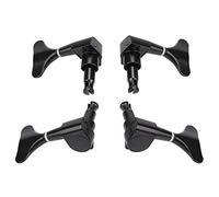 Jelquix Chevilles de Réglage de Basse 2L2R, Têtes de Machine, Conception Scellée Durable pour Bricolage Réparation de Basse, Alliage de Cuivre et de Zinc Noir 4 Pièces (BLACK)