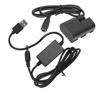 Jelquix Coupleur CC de Batterie Factice, Adaptateur d'alimentation avec Câble de Lecteur USB, Kit Plastique d'alimentation Continue, Idéal pour 5D2, 5D3, 5D4, 6D, 6D2, 60D, 7D, 7D2, 70D, 80D, 90D