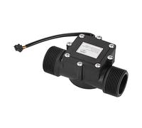 Jelquix Débitmètre Industriel YF-DN32, Capteur de Débit D'eau Durable pour Conduites D'eau, Plastique, G1-1/4 Pouces, 1 X Débitmètre