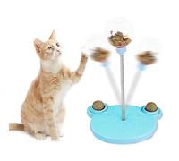 Jelquix Distributeur de Boules de Nourriture pour Chat, Cercle de Nourriture Qui Fuit en Forme d'ours, Jouet d'alimentation en Plastique à Piste de Boule à Ressort, Idéal pour Les Cadeaux pour