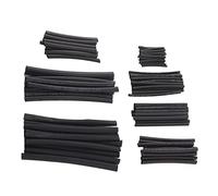 Jelquix Ensemble de 200 Tubes Thermorétractables Noirs, Rapport de Rétrécissement 2:1, Tube de Résistance à la Traction de 10,4 MPa avec Diélectrique et Retardateur de 15 KV/mm, Idéal pour les Câbles