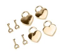 Jelquix Ensemble de 4 Clés de Cadenas en Forme de Cœur, Serrure en Forme de Cœur en Alliage de Zinc doré avec Clés pour Coffre au Trésor, Boîte à Bijoux, Journal Intime, Casier de Rangement, Bagages