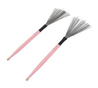 Jelquix Ensemble de Brosses à Tambour, 2 Pièces, Brosse et en érable à Double Usage pour Groupes de Jazz, Compactes et Portables (PINK)