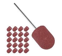 Jelquix Ensemble de Capuchons de Ponçage des Ongles, Bandes de Meulage Durables pour Manucure Professionnelle, 20 Unités Têtes de Polissage des Ongles 13x19mm (BROWN)